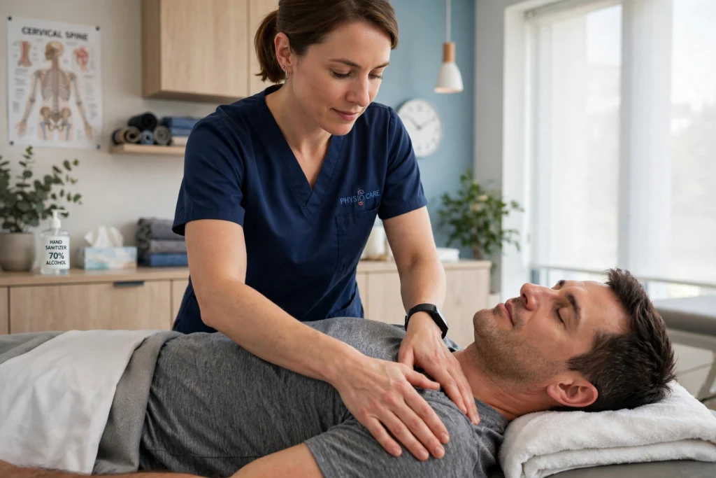 Physiotherapy treatment session at Alnoor Clinic